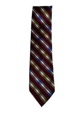 Jhane Barnes Silk Tie Abstract Geometric Stripe Red Blue Made In Japan
